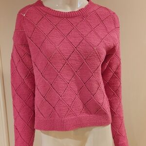 DKNY Pink Diamond Knit Women's Sweater